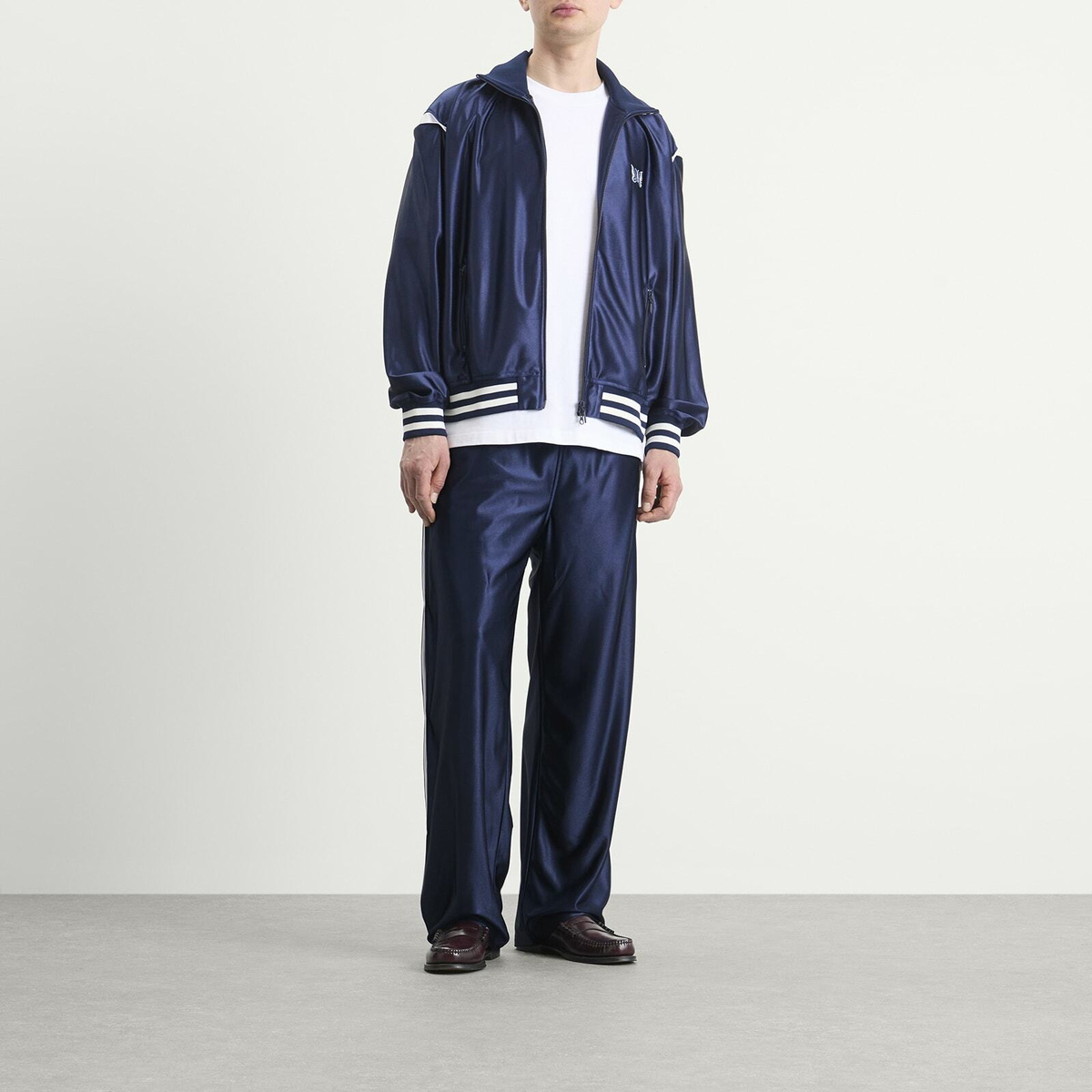 Needles Men's Sateen Track Pants in Navy