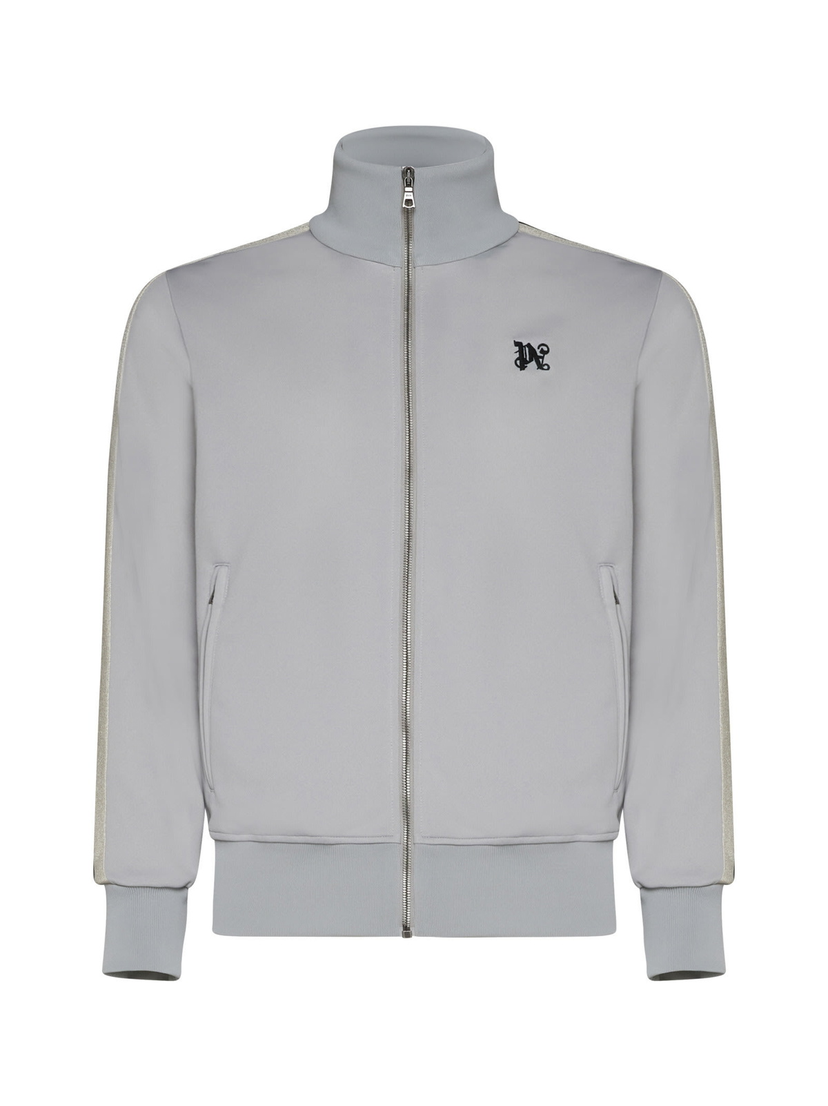 Palm Angels Men's Embroidered Logo Quarter Zip in Black Palm