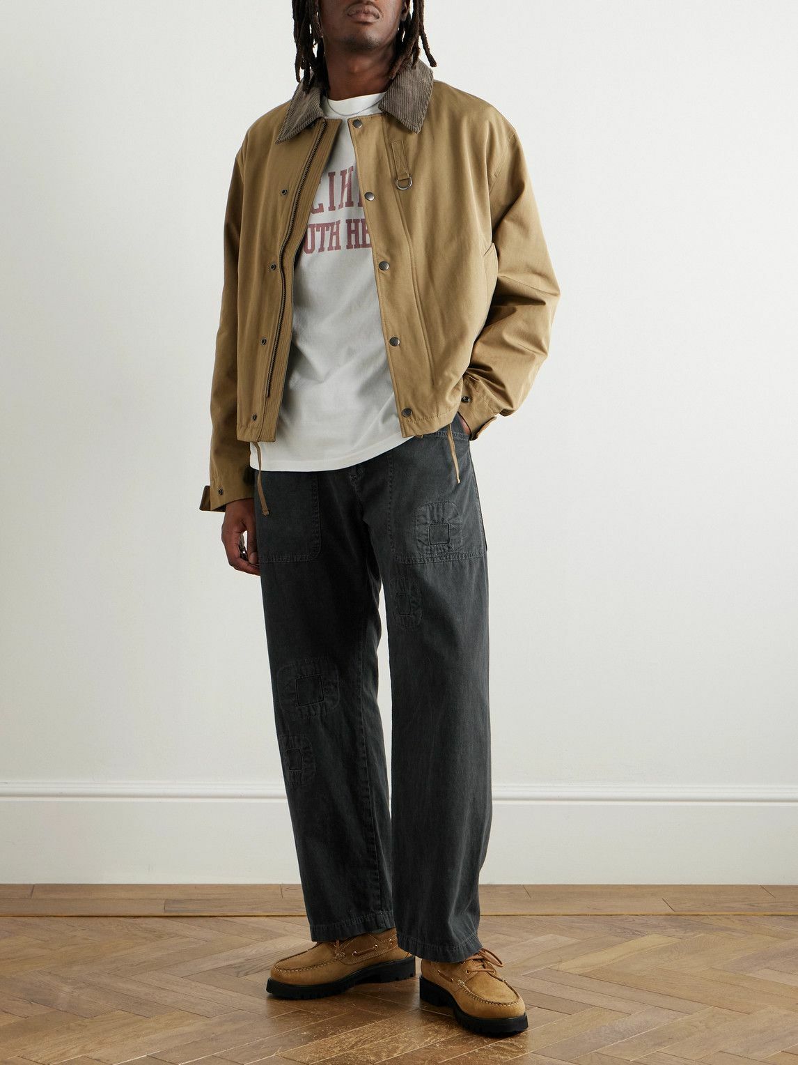 Remi Relief - Straight-Leg Appliquéd Denim Trousers - Black