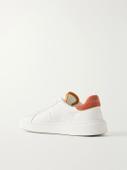 J.M. Weston - On Time Suede-Trimmed Leather Sneakers - White