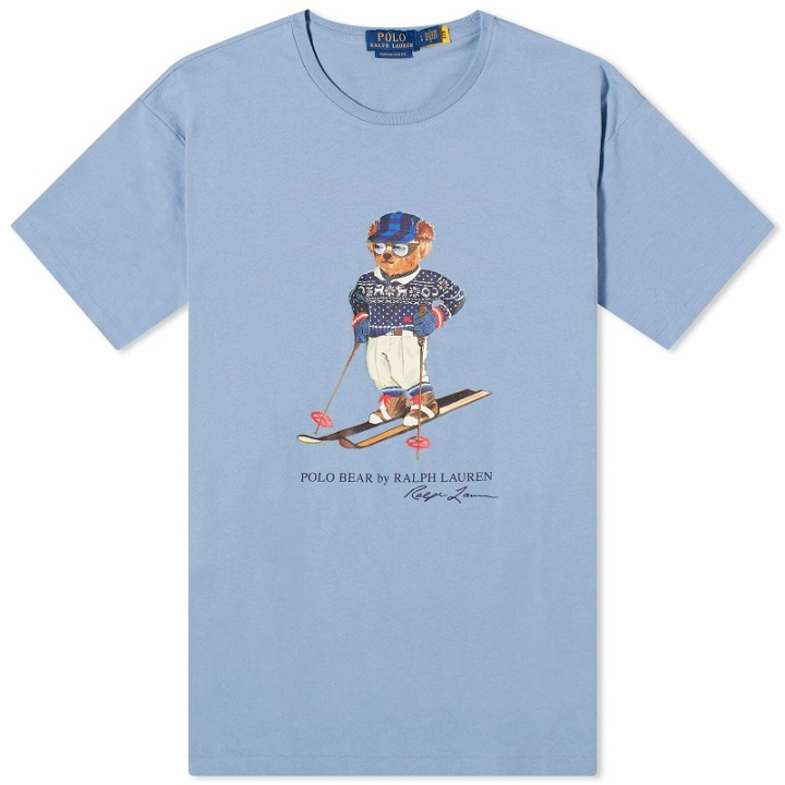 Photo: Polo Ralph Lauren Men's Ski Bear T-Shirt in Channel Blue