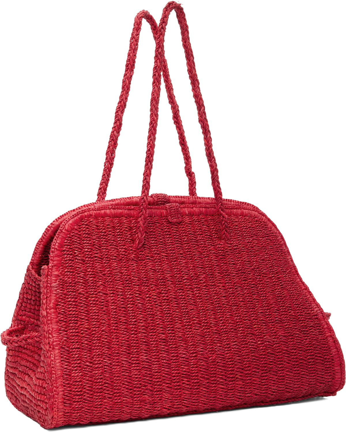 JACQUEMUS Red 'The raffia Turismo' Tote