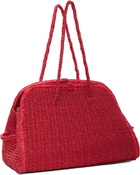 JACQUEMUS Red 'The raffia Turismo' Tote