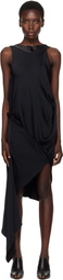 AARON ESH Black Boatneck Minidress