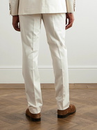 Brunello Cucinelli - Straight-Leg Pleated Cotton-Blend Twill Suit Trousers - White