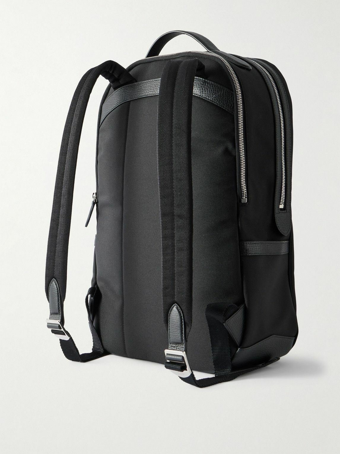 Smythson - Norton Full-Grain Leather-Trimmed ECONYL® Nylon-Canvas Backpack