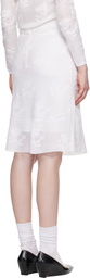 SHUSHU/TONG White Threadwork Knit Midi Skirt