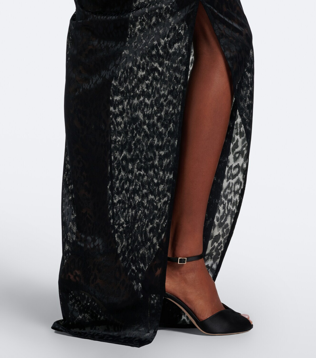 Alex Perry Draped leopard-print lace maxi dress