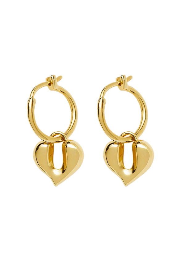 Photo: Missoma Molten Heart 18k Gold Vermeil Hoop Earrings - One Size