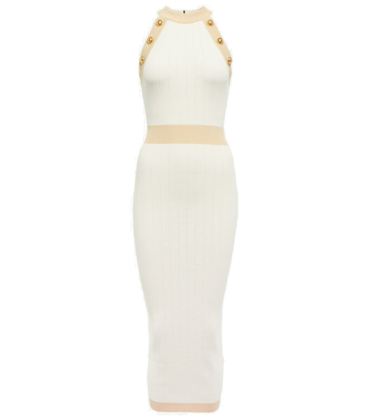 Balmain - Ribbed-knit midi dress Balmain