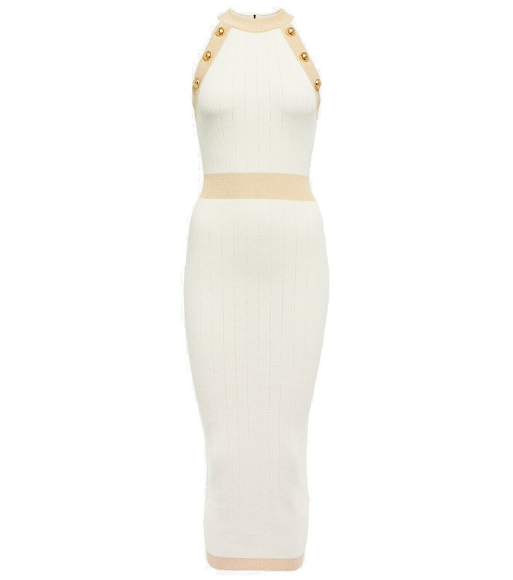 Photo: Balmain - Ribbed-knit midi dress