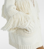Moncler Grenoble Fringed wool-blend cardigan