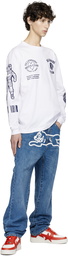 Billionaire Boys Club White Multi Graphic Long Sleeve T-Shirt