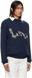 Lanvin Navy Mohair Sweater