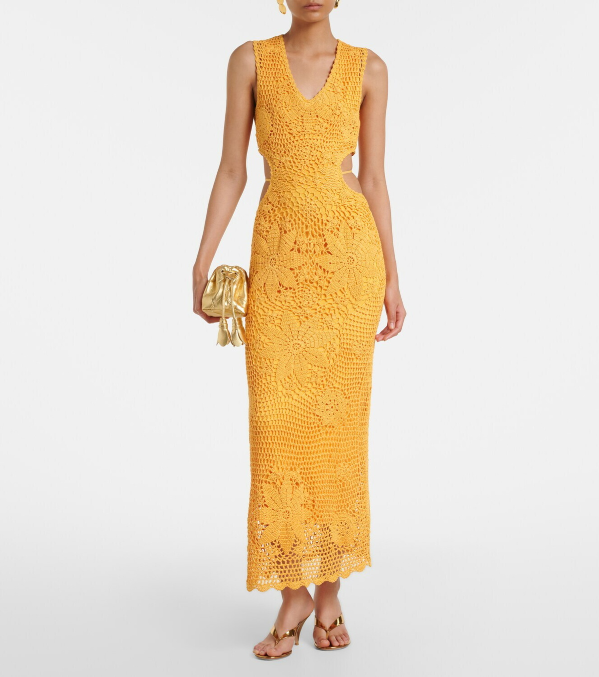 Simkhai Lyla crochet floral cotton maxi dress