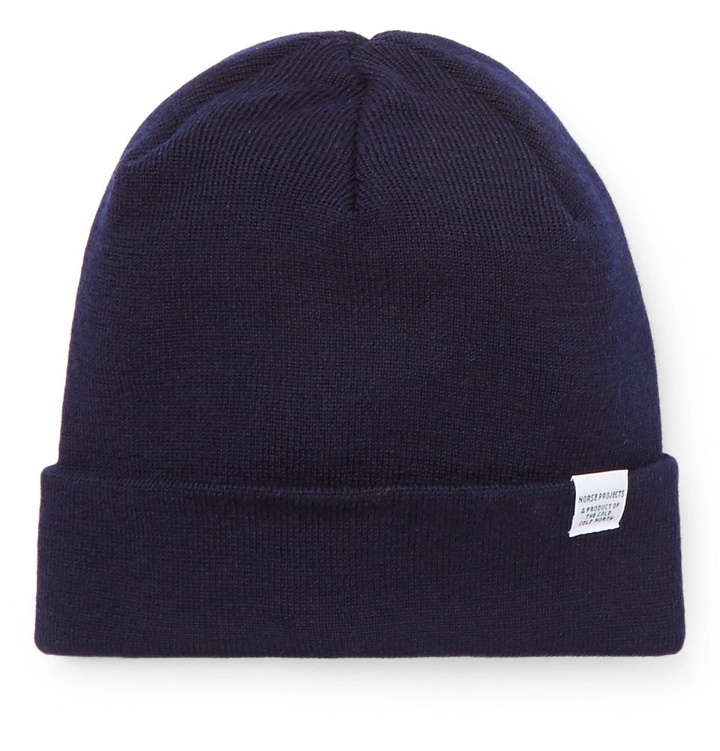 Photo: Norse Projects - Ribbed Merino Wool Beanie - Men - Navy
