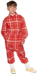 The Animals Observatory Kids Red Logo Buffalo Lounge Pants