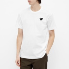 Comme des Garçons Play Men's Basic Logo T-Shirt in White/Black