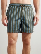Mr P. - Straight-Leg Mid-Length Striped Swim Shorts - Green