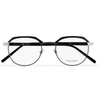 Saint Laurent - Round-Frame Acetate and Silver-Tone Optical Glasses - Men - Black
