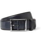 Berluti - 3.5cm Blue Leather Belt - Men - Blue