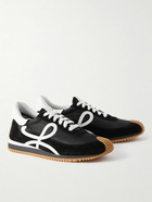 Loewe - Flow Runner Leather-Trimmed Suede and Nylon Sneakers - Black