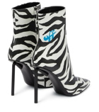 Off-White - Allen zebra-print leather ankle boots