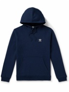 adidas Originals - Essentials Logo-Embroidered Cotton-Blend Jersey Hoodie - Blue