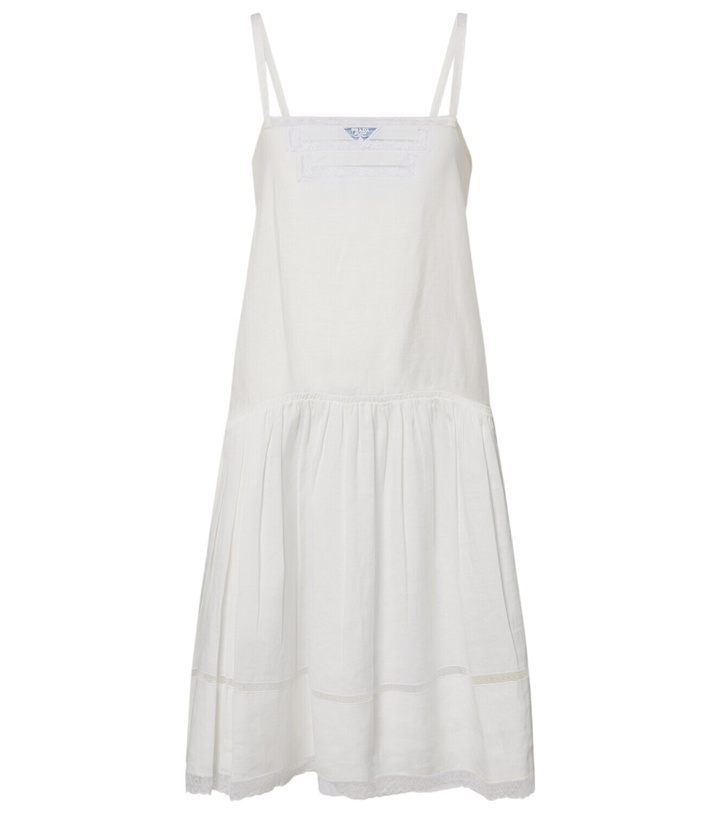 Photo: Prada Lace-trimmed linen minidress