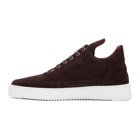 Filling Pieces Burgundy Waxed Suede Sneakers