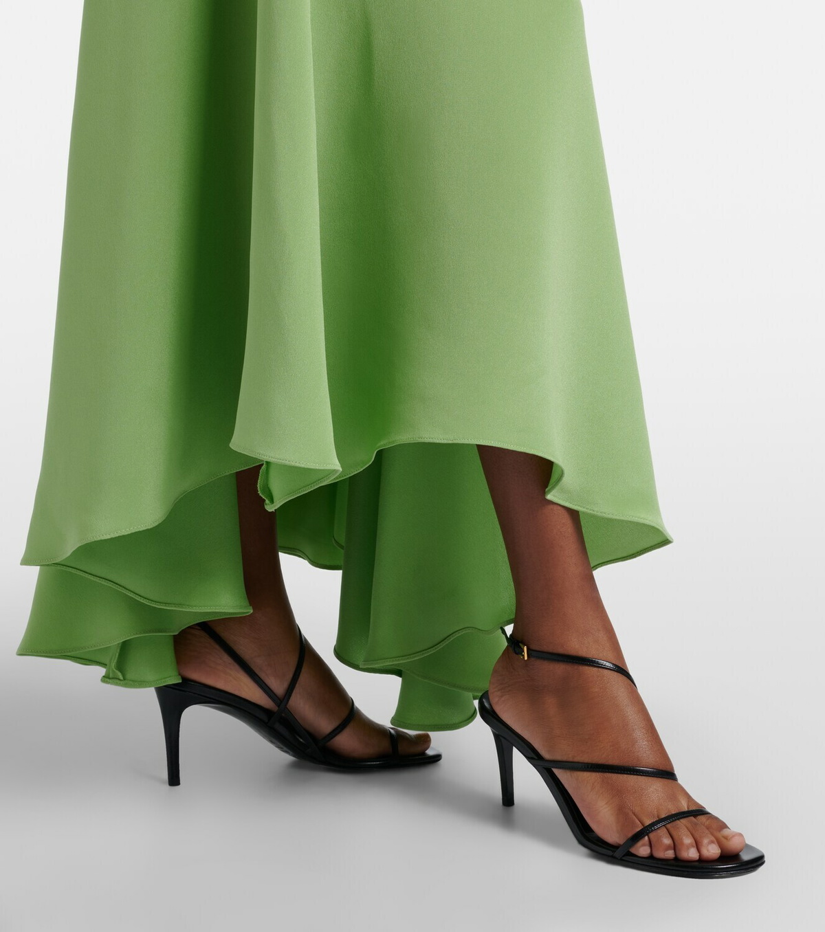 Rodarte Puff-sleeve silk crêpe maxi dress