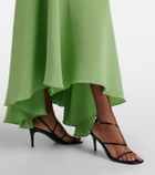Rodarte Puff-sleeve silk crêpe maxi dress
