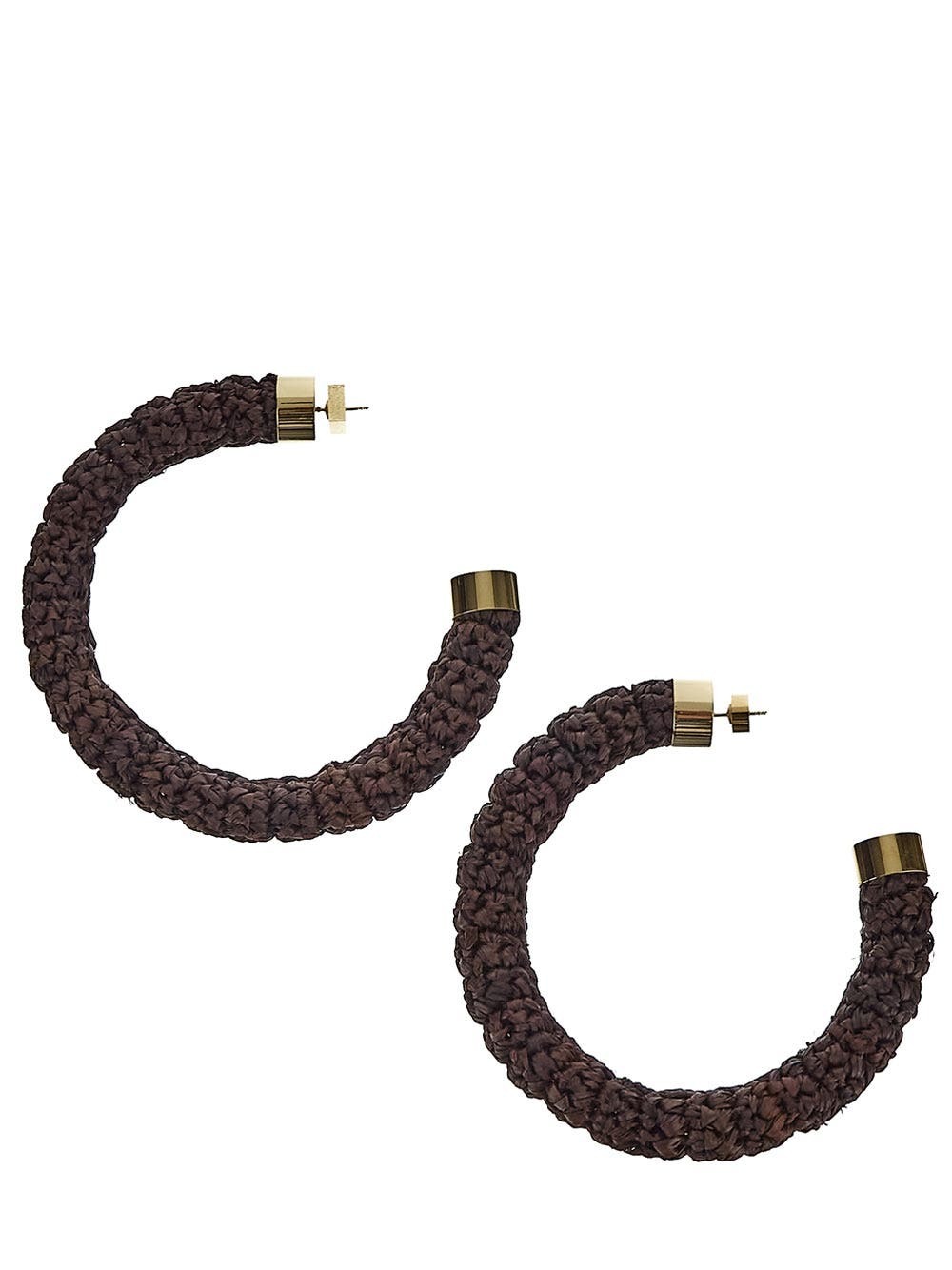 Boucles D'oreilles Créoles Gland Raphia Teinté Vert Jaunâtre - Fait Main - Mode Femme - Neuf Avec étiquettes