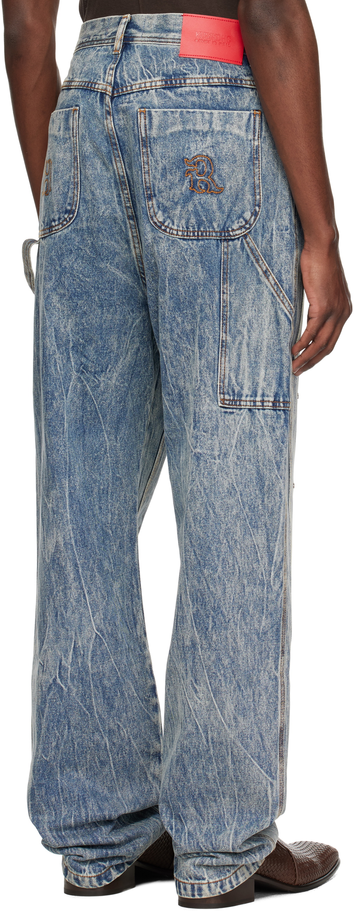 KUSIKOHC Blue Workwear Multi Rivet Jeans