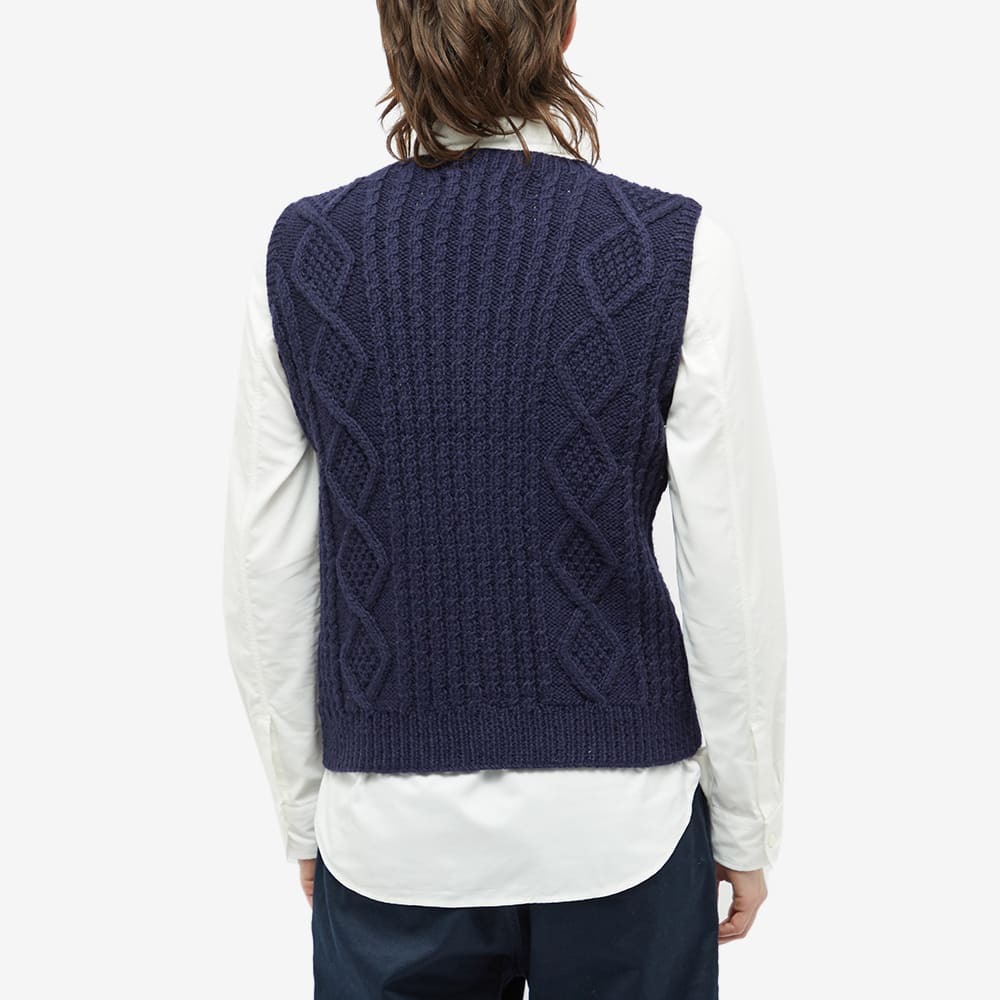 Inverallan Men's 9H Aran Knitted Waistcoat in Navy