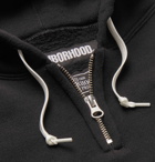 Neighborhood - Logo-Appliquéd Fleece-Back Cotton-Jersey Half-Zip Hoodie - Men - Black