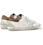 Golden Goose - Superstar Distressed Leather and Suede Sneakers - White