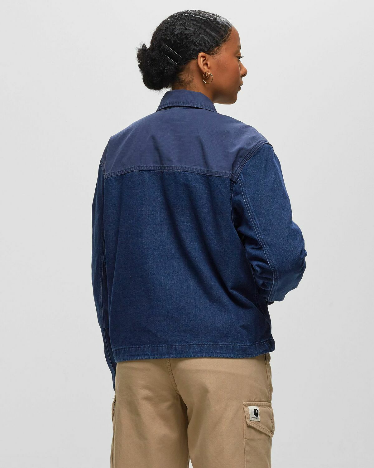 Carhartt WIP denim jacket men's navy blue color