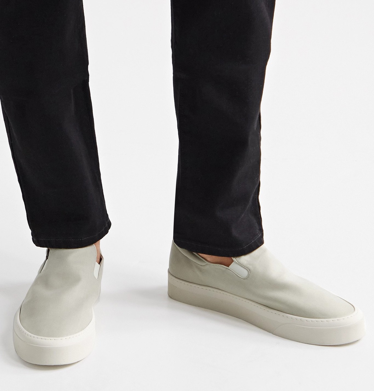 THE ROW - Dean Canvas Slip-On Sneakers - Gray The Row