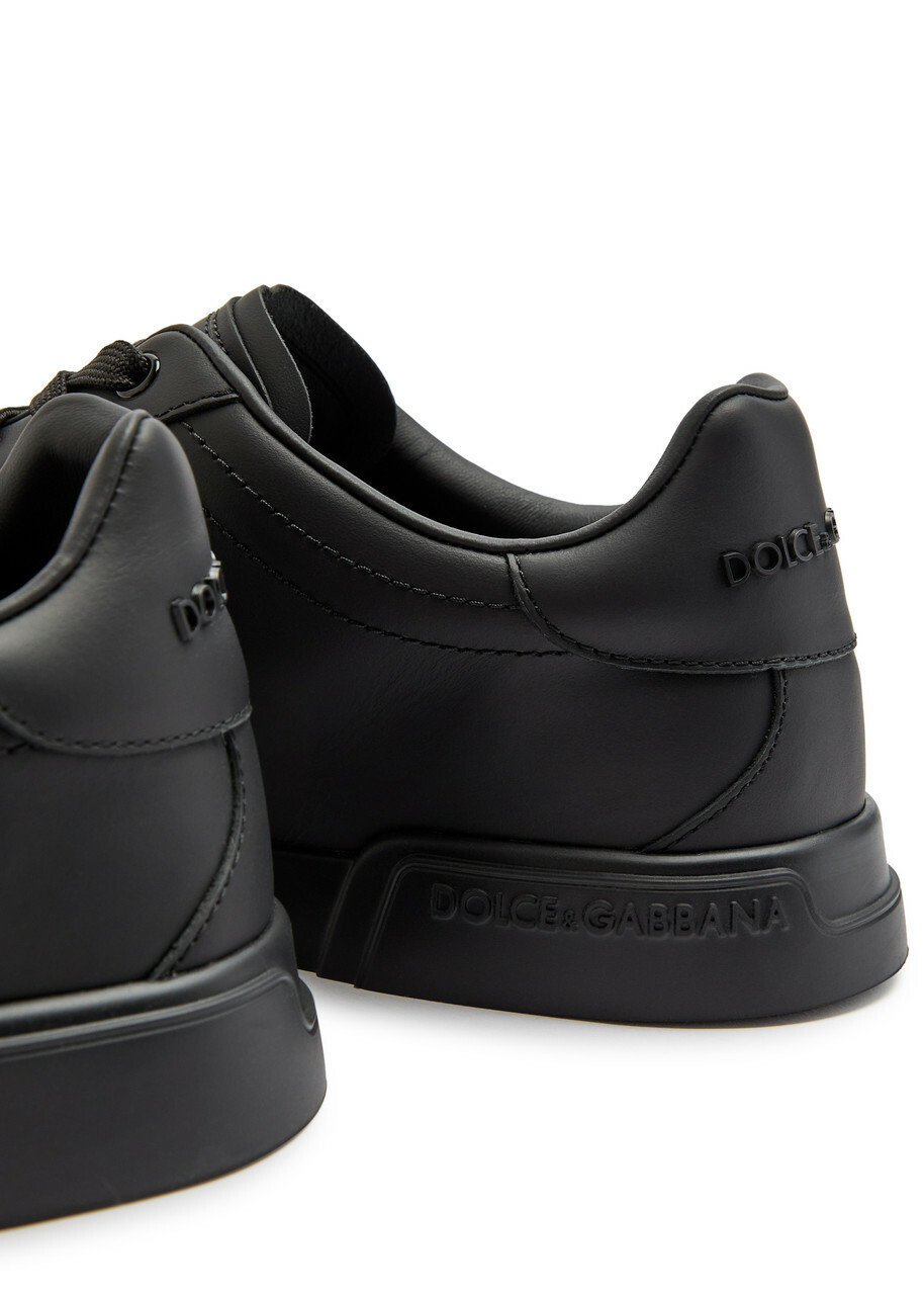 Dolce & Gabbana Portofino Leather Sneakers Black