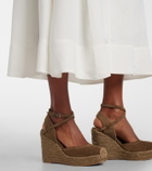 Brunello Cucinelli Monili 80 suede espadrille wedges