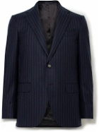 Caruso - Pinstriped Wool Suit Jacket - Blue