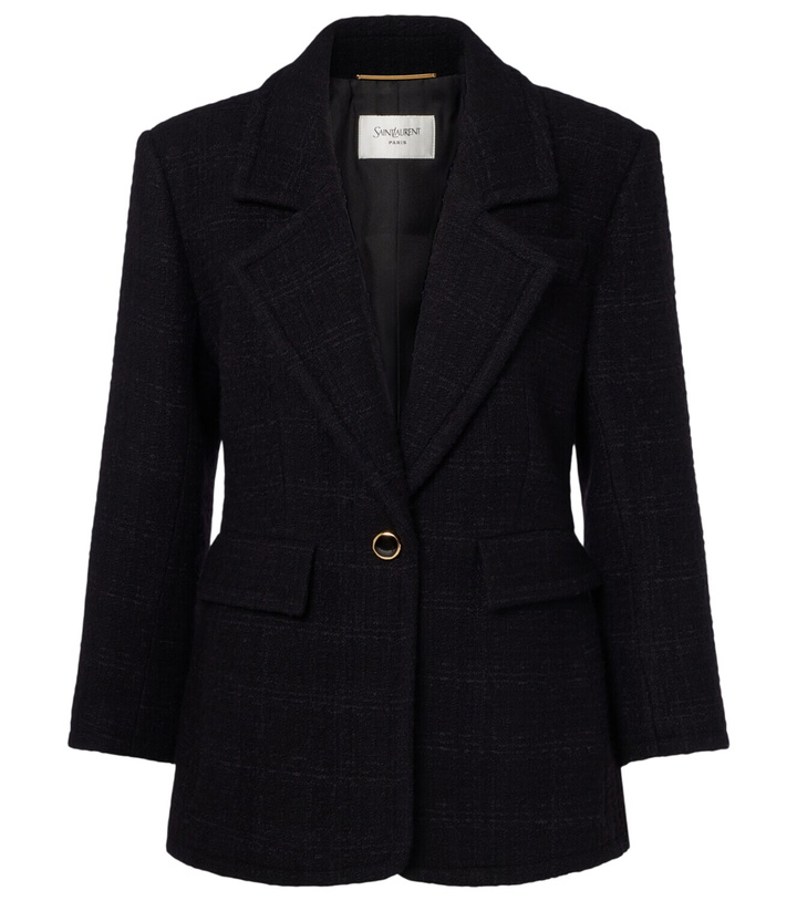 Photo: Saint Laurent Wool-blend tweed jacket