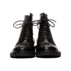 Dries Van Noten Black Lace-Up Combat Boots