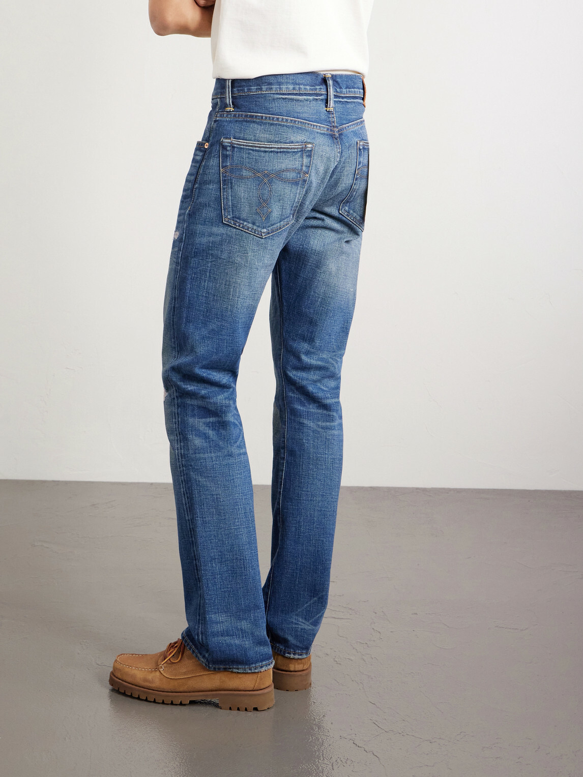 RRL - Flared Distressed Jeans - Blue