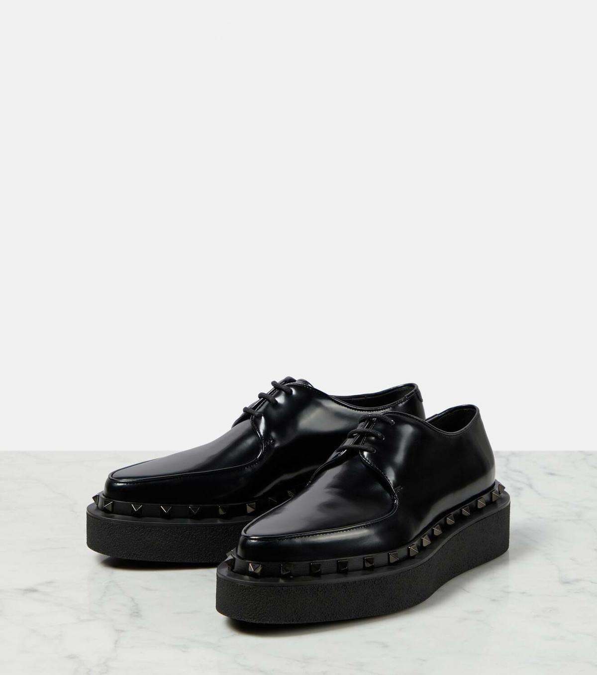 Valentino Garavani Rockstud M-Way leather Derby shoes