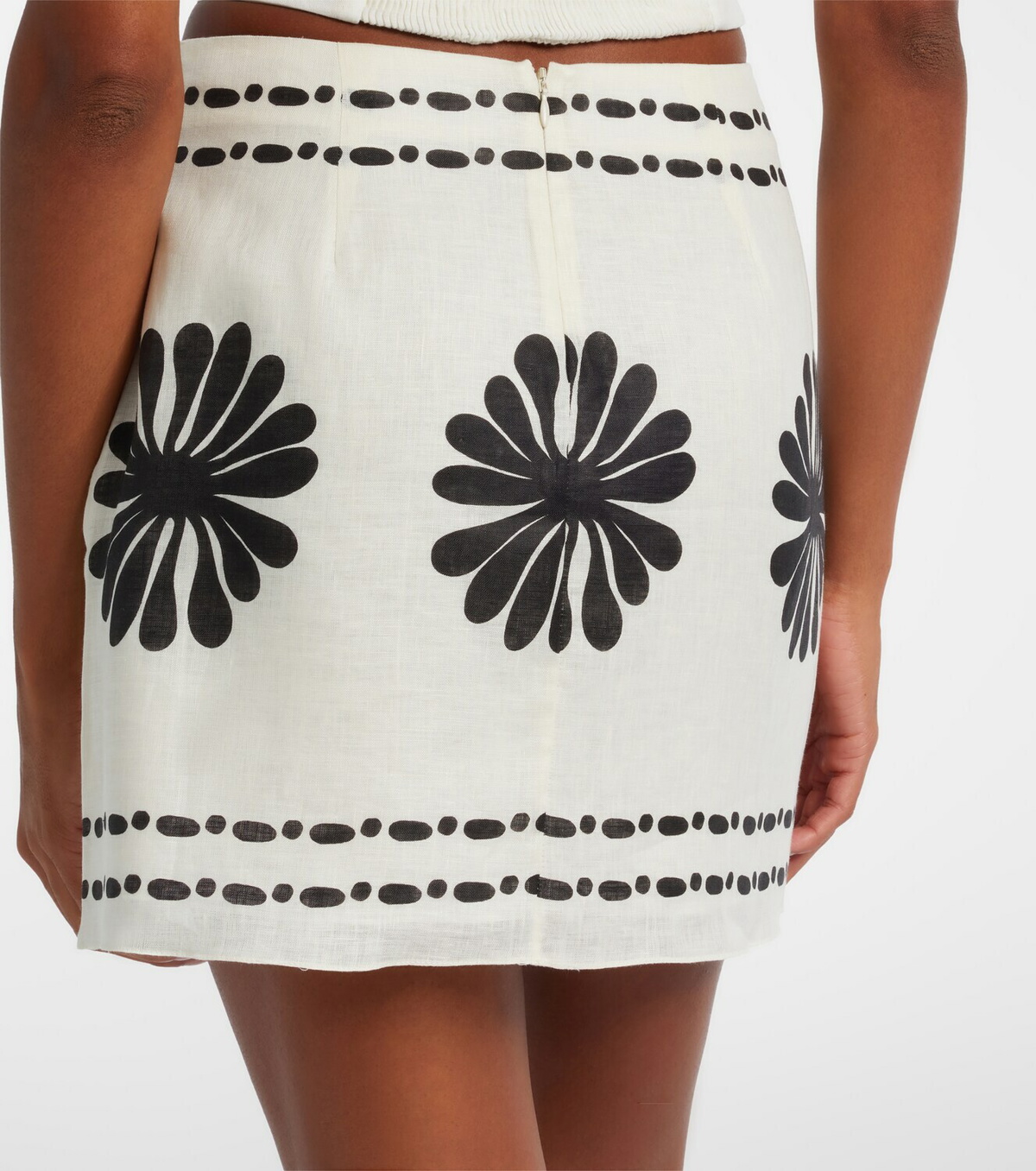 Cala de la Cruz Eve floral linen miniskirt