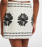 Cala de la Cruz Eve floral linen miniskirt
