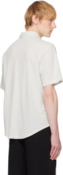 Lady White Co. Off-White S/S Piqué Button Down Shirt
