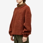 s.k manor hill Men's Trim Half-zip Fleece in Brown/Magenta Speckles